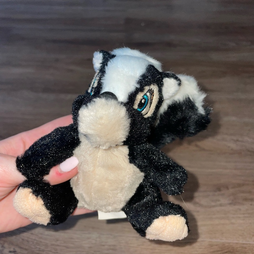 Plush Skunk Toy for Small Pets - Black and White Flower from Bambi